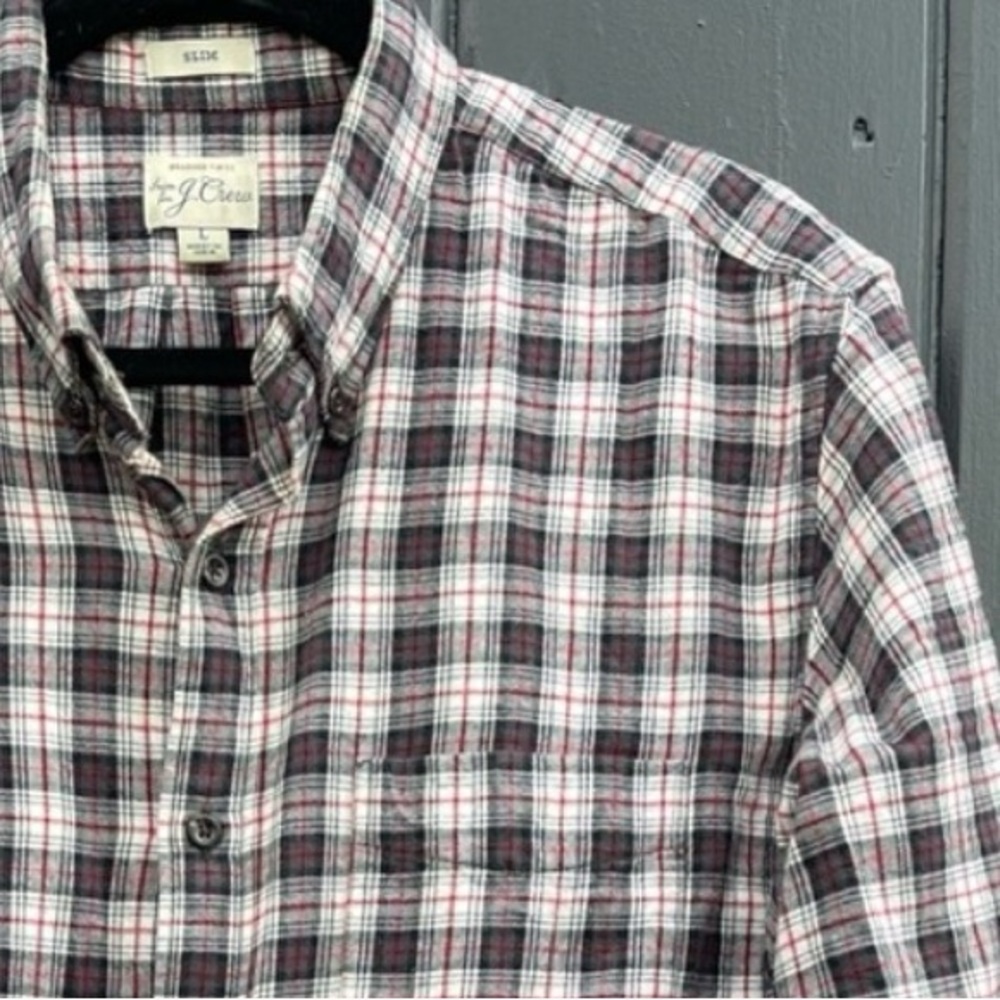 J. Crew Flannel - men’s plaid long sleeved size large slim